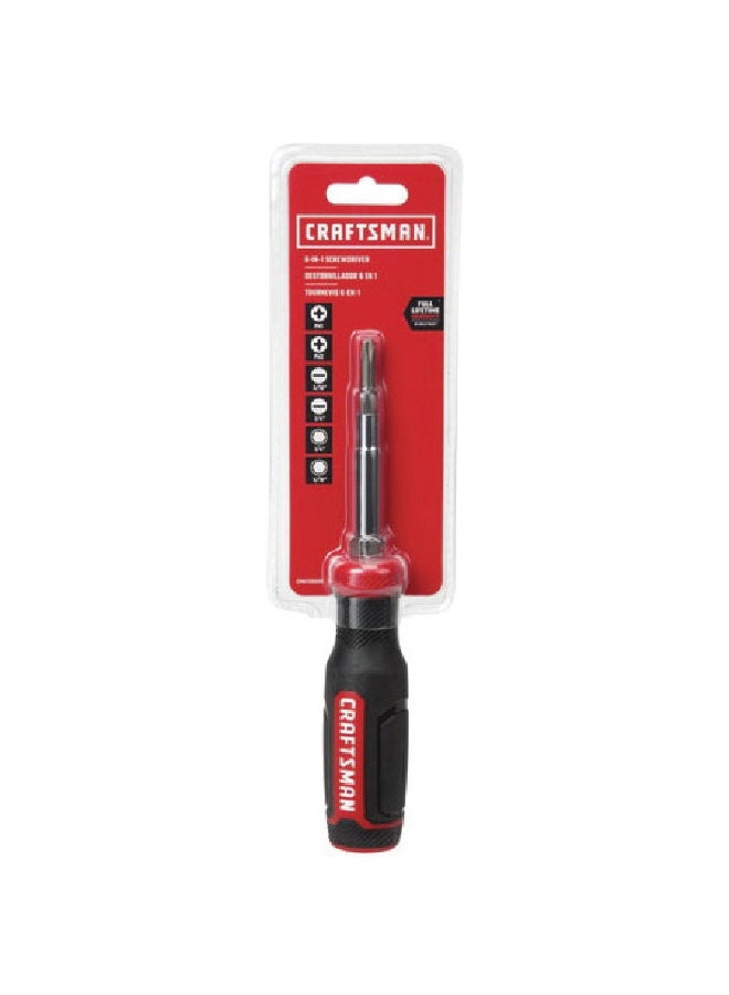 CRAFTSMAN Polypropylene and Steel Ergonomic Handle 6-in-1 Screwdriver Black 28.5 x 7.63 x 3.5 cm 2402899 - Image 3