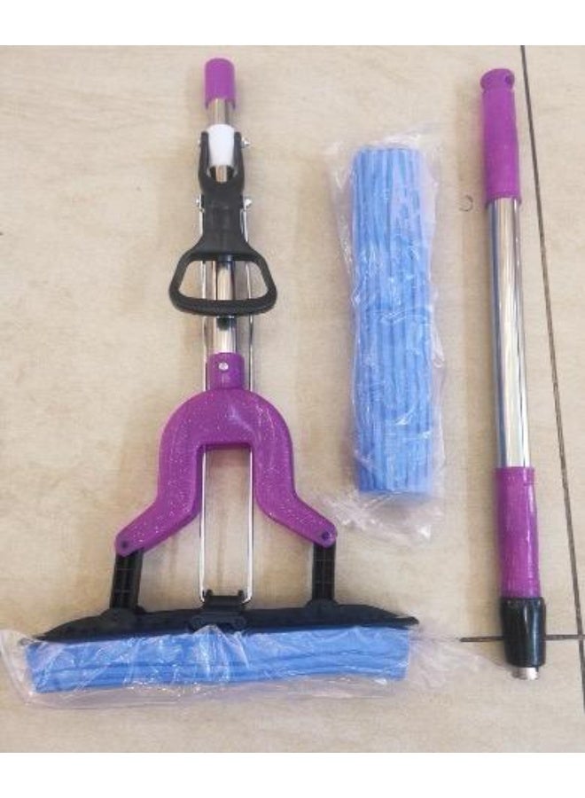 TRENDS Hands-Free Flat Mop with Self-Wringing System, Super Absorbent Microfiber Mop for Floor, Wall & Window Cleaning, Ergonomic Long Handle, Lazy Mop with Squeeze Dry Design for Home and Bathroom - Image 2