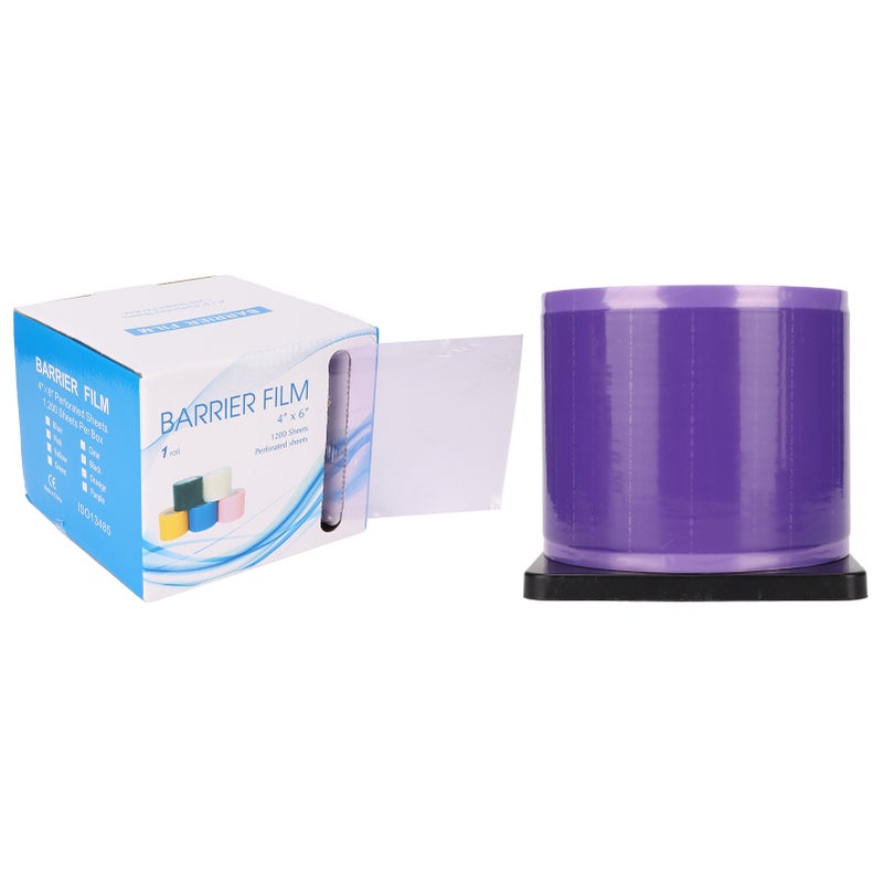 1200 Sheets 4x6in Perforated Barrier Film Disposable Protective PE Film for Dental Equipment Tattoo Machine Purple - Image 1