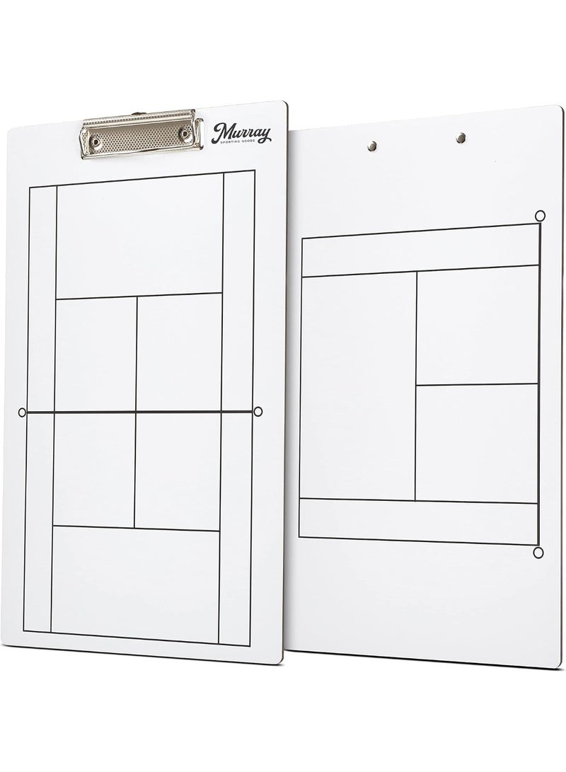 Murray Sporting Goods Dry Erase Coaches Clipboard | Double-Sided Dry Erase White Board (Tennis) - Image 1