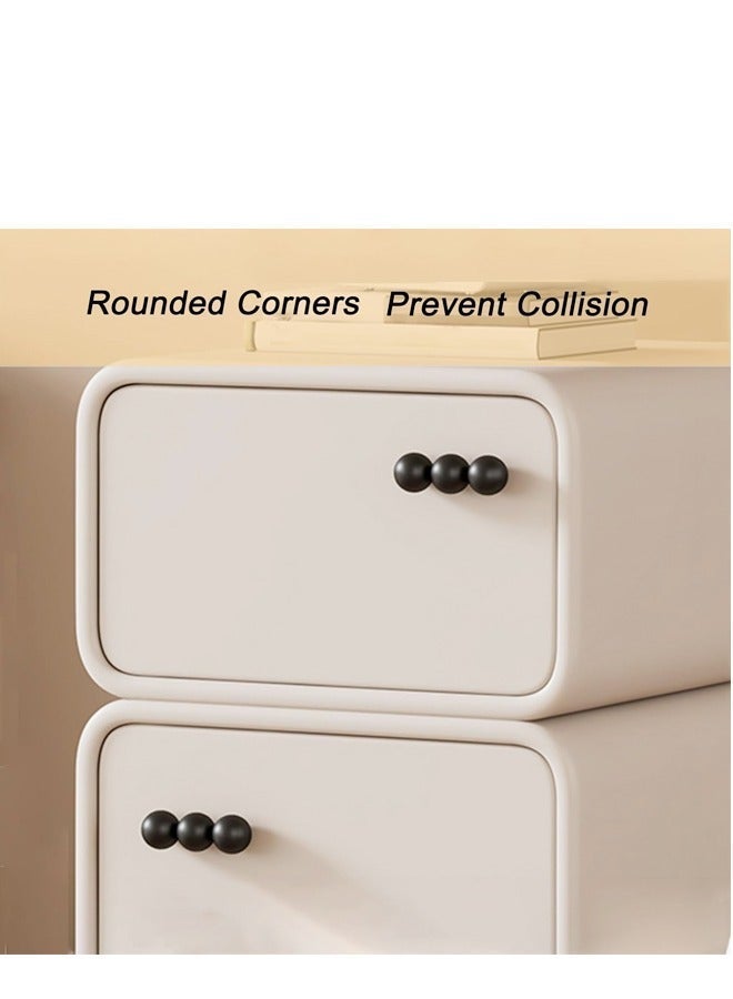 fashionhome Modern Minimalist Design Rectangular Bedside Table Solid Wood Nightstand with 2 Storage Drawers Bed End Table for Bedroom Living Room 30x40x50 cm (Fully Assembled) - Image 4