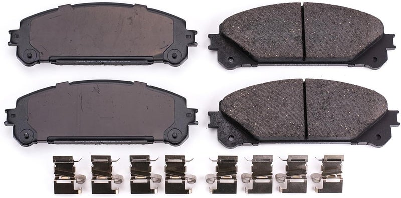POWERSTOP Front Brake Pads For Lexus NX200t 2015-17 |NX300 2018-20 |NX300h 2015-20 |RX350 2010-20 |RX350L 2018-20 |Lexus RX450h 2010-20 - Ceramic Brake Pads With Installation Hardware, 17-1324 - Image 2