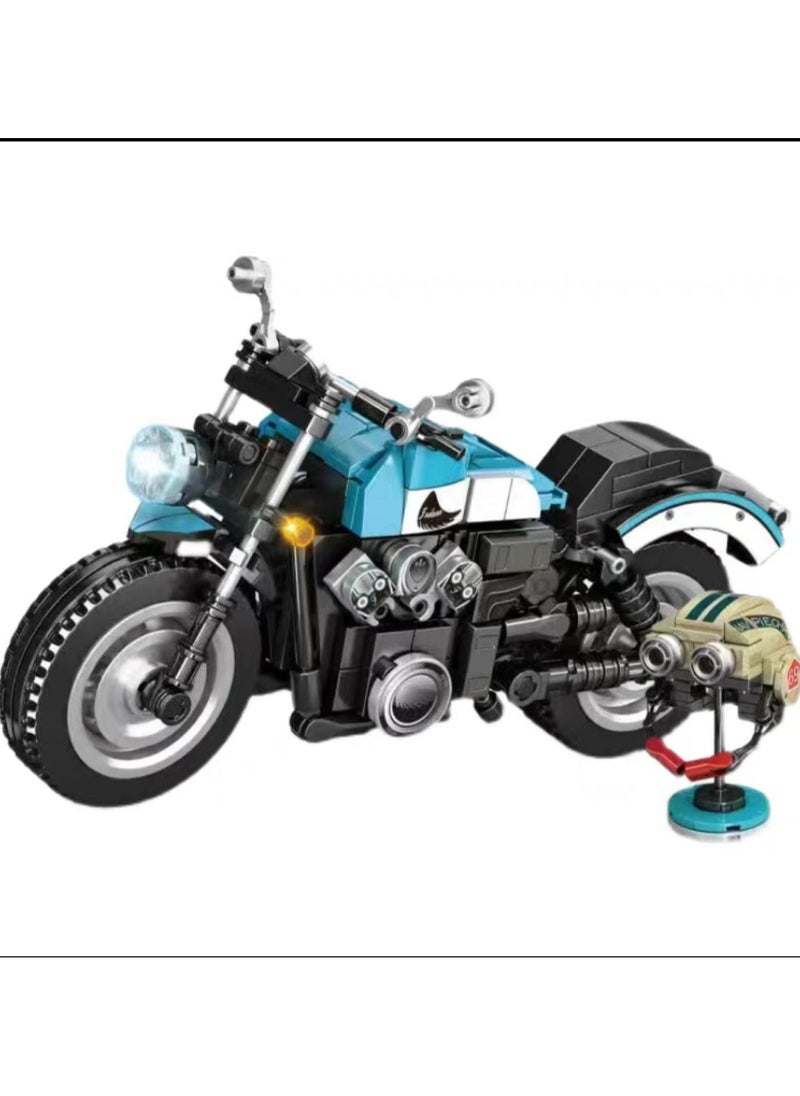 Build Your Own Super Motorcycle: 428-Piece Creative Building Blocks for Kids  - Image 1