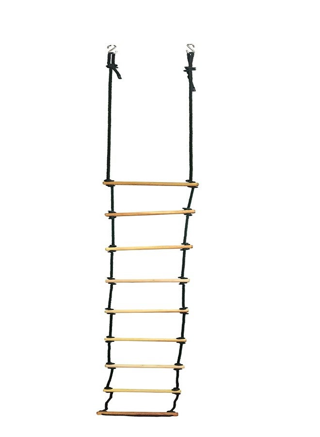 Mihad Climbing Rope Ladder for Kids, Adults - Outdoor/Indoor, Playground Equipment - Suitable for Tree Climbing, Chimney, Tank and Silo Cleaning Ladder Material - Silk Rope, Wood, Width 38cm,(3 Meter) - Image 1