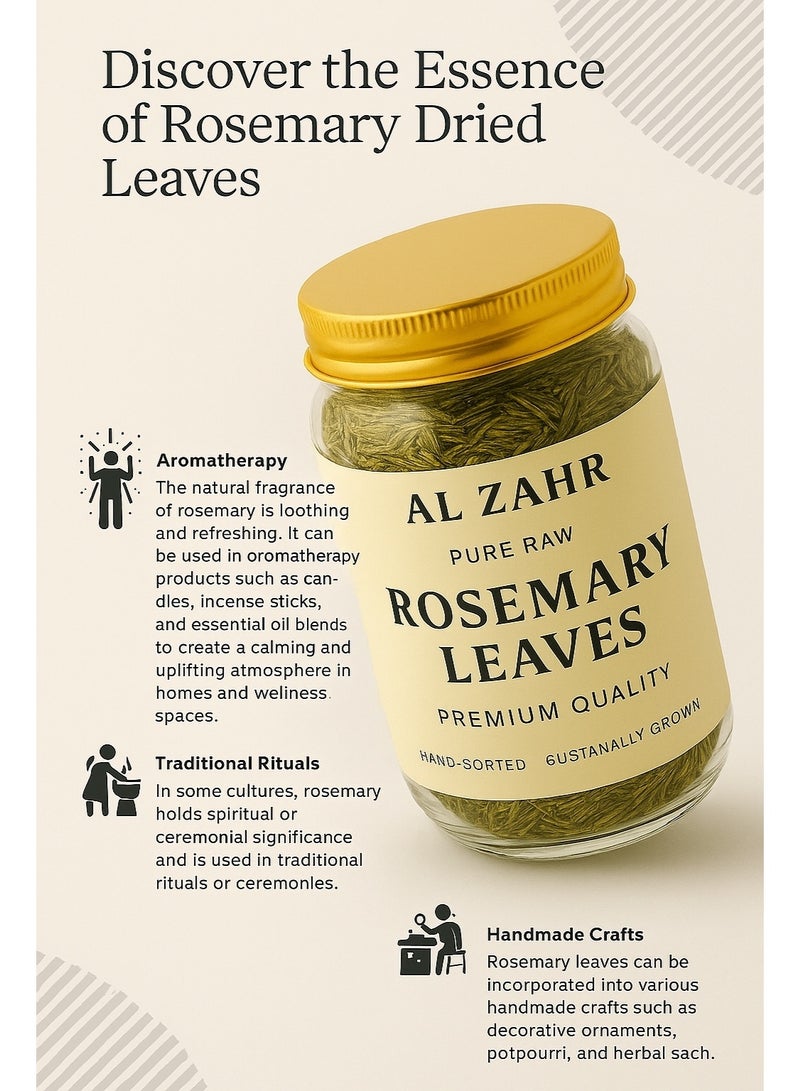 زهر أوراق إكليل الجبل - جودة ممتازة، نقية وطبيعية، فرز يدوي، مجففة تحت أشعة الشمس، مزروعة بشكل مستدام - عشبة مجففة للطهي، والعلاج بالروائح، والحرف اليدوية، والعافية - Image 3