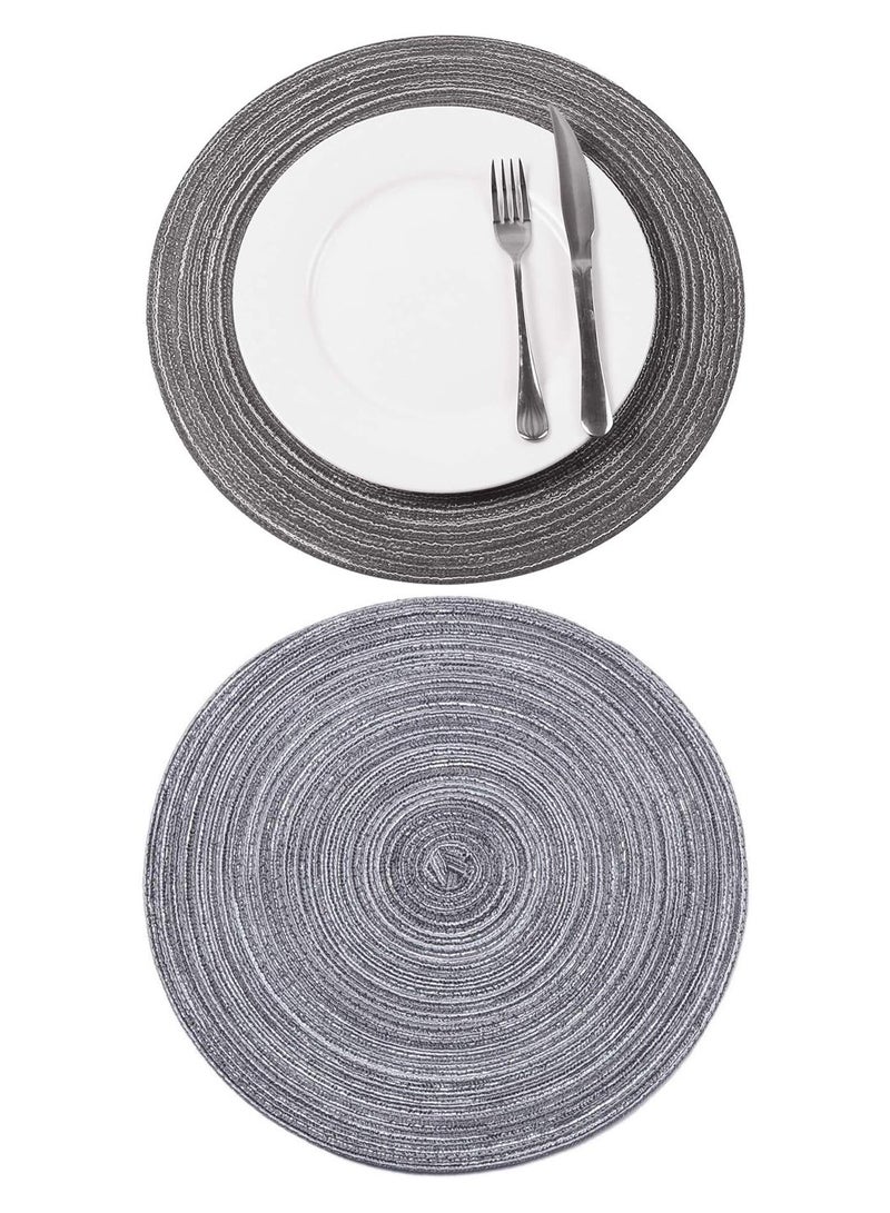 LEOKOR 4 Pack Round Woven Heat Resistant and Anti-Skid Table Mats Kitchen Table Place Mats - Image 5