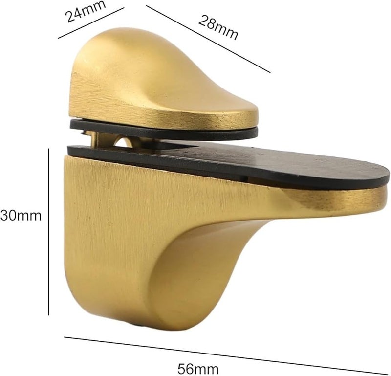 Gold Glass Shelf Brackets 8PCS Adjustable Shelf Support For Home Decor Furniture - Image 3