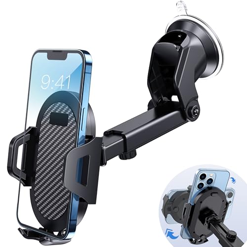 Lusosh Universal Car Phone Holder, Strong Suction Cup Super Stable Phone Mount for Car Fit for iPhone 16 15 14 Pro Max All Smartphones - Image 1