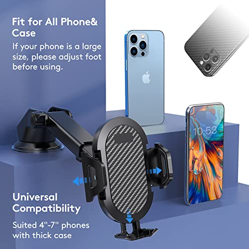 Lusosh Universal Car Phone Holder, Strong Suction Cup Super Stable Phone Mount for Car Fit for iPhone 16 15 14 Pro Max All Smartphones - Image 5