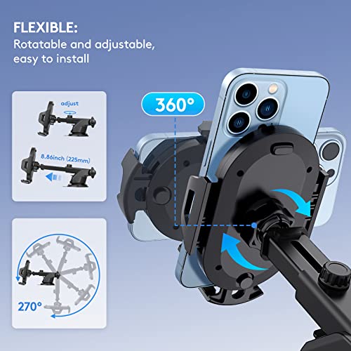 Lusosh Universal Car Phone Holder, Strong Suction Cup Super Stable Phone Mount for Car Fit for iPhone 16 15 14 Pro Max All Smartphones - Image 3