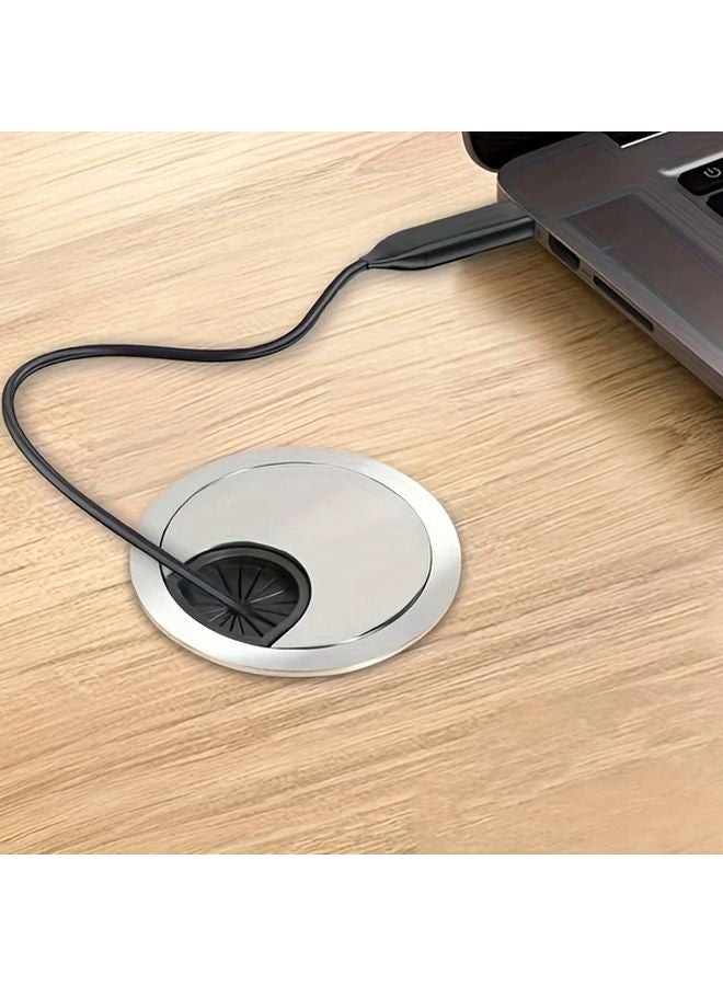 Silvery Cable Management Box For Computer Desk High End Minimalist Office Cable Organizer - Image 2