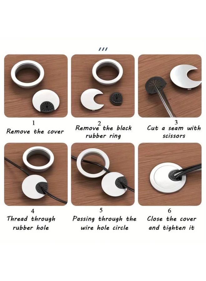 Silvery Cable Management Box For Computer Desk High End Minimalist Office Cable Organizer - Image 5