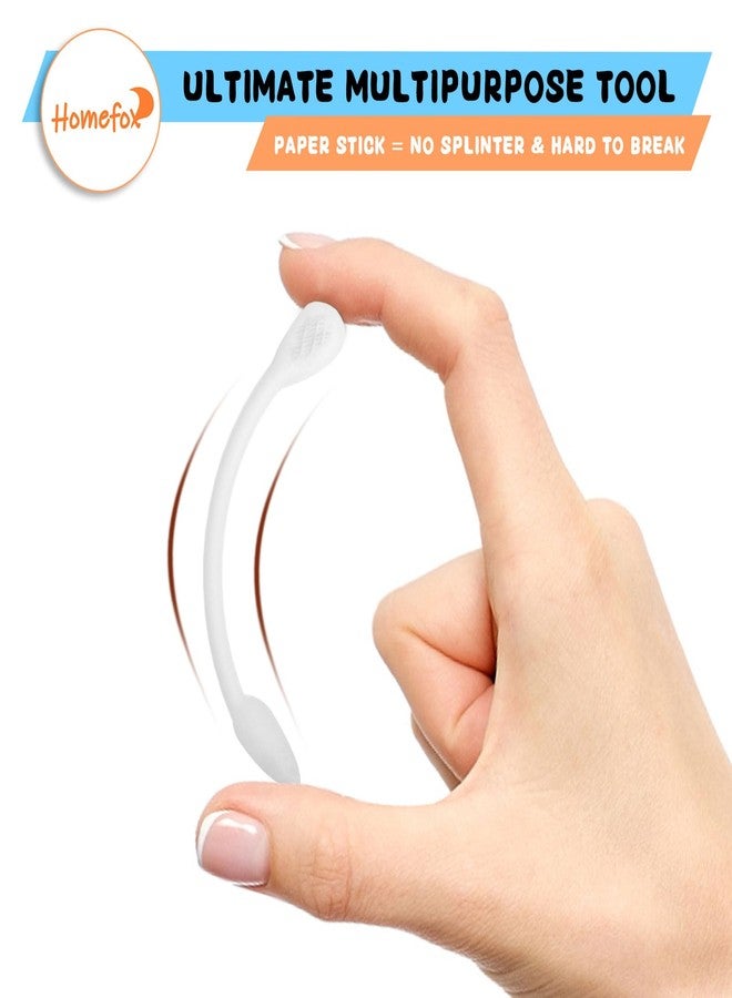 HOMEFOX Cotton Swabs Flattened Pointed - 750 Count Organic XL Cotton Bud Double Side Tight Firm Wounded Precision Extra Large Cotton Tips Applicator Blender Paper Stick, Flatten & Pointy (White) - Image 5