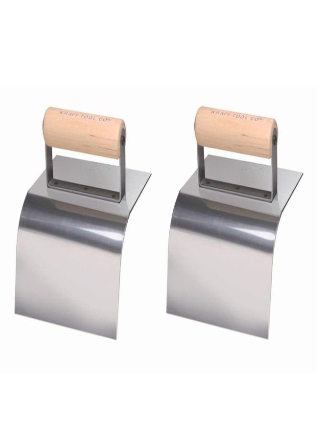 Kraft Tool Co. CF193 6 in. x 5 in. Curb Tool with 2 in. Radius and Wood Handle, 2-Pack - Image 2