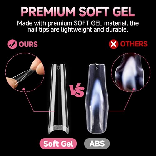 UNA GELLA Coffin Fake Nails Tips Extra Long 216 PCS XXL Coffin Acrylic Fake False Nails Tips Long Ballerina Nail Tips with Box for Nail Salons and Home DIY, 12 Sizes - Image 4