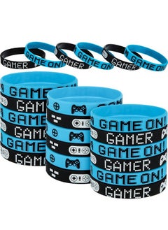 Jovitec 48 Pieces Video Game Bracelets Rubber Bracelets Game Party Wristbands Supplies Colored Silicone Bracelets For Gamer Birthday Party Favors (48 Pieces 2 Style)  - Image 2