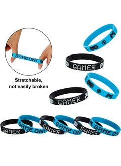 Jovitec 48 Pieces Video Game Bracelets Rubber Bracelets Game Party Wristbands Supplies Colored Silicone Bracelets For Gamer Birthday Party Favors (48 Pieces 2 Style)  - Image 5