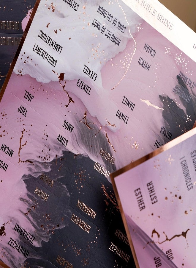 UPAFEXXI-Laminated Bible Tabs (Rose Gold and Black Foil Embossed Lettering), Bible Tabs for Women, Reposition Large Print Stickers, Easy to Read and Apply, 80Chapters Labels for Easy Navigation - Image 3