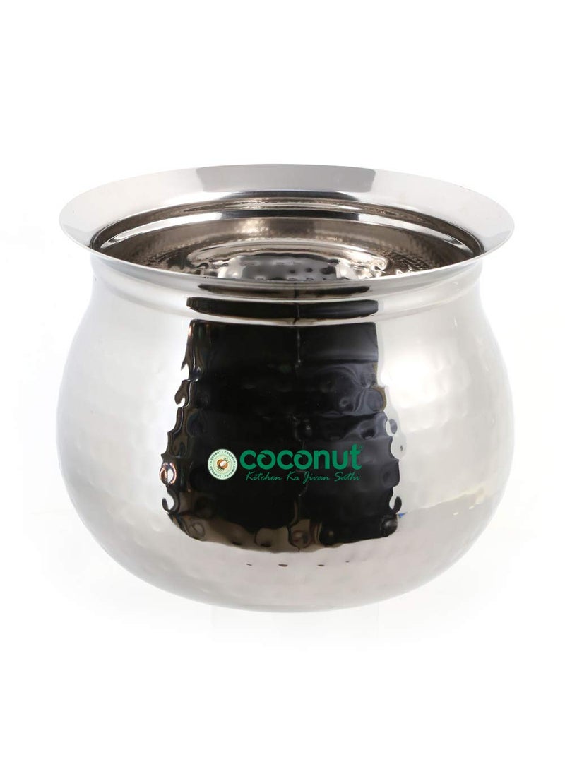 Coconut Coconut Stainless Steel - Cookware/Oreo Hammered Handi -1 Unit - Capacity - 2600 ML  - Image 1