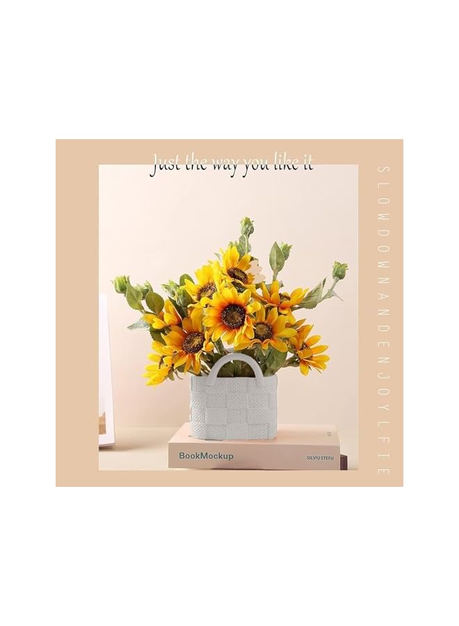 The Bros Ceramic Vase, Small Modern Flower Vase for Home Decor, Small Handbag Collection Creative Ceramic Floral Vase for Centerpieces, Flower Arrangement Decoration Shooting Props,White  - Image 5