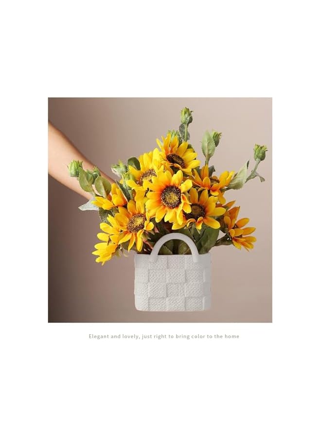 The Bros Ceramic Vase, Small Modern Flower Vase for Home Decor, Small Handbag Collection Creative Ceramic Floral Vase for Centerpieces, Flower Arrangement Decoration Shooting Props,White  - Image 3