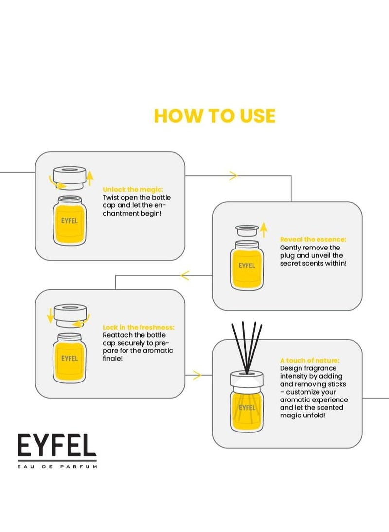 EYFEL Reed Diffuser Caramel Room Air Freshener 120ml  - Image 5