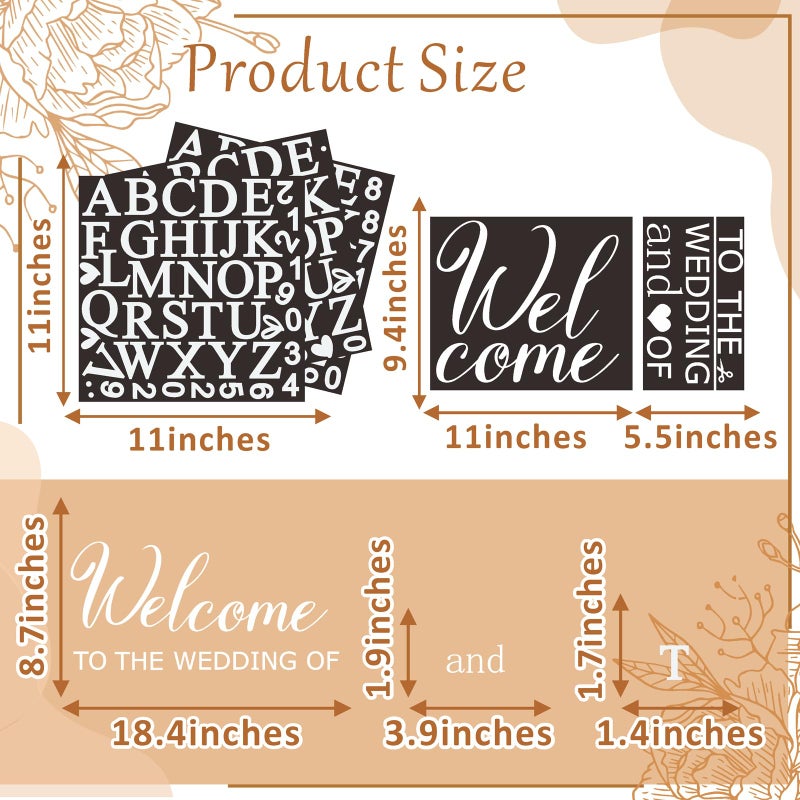 Haiddle Welcome to Our Wedding Signs Decals Customized Bride and Groom Names Mirror Decals Selfie Mirror Sticker for Wedding Reception Date Personalized Marriage DIY Lettering Weddings Party Vinyl Decal - Image 4