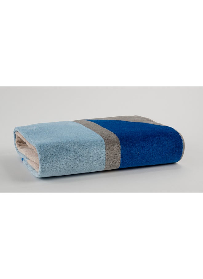 White Rose Cross Stripe 500 Gsm 100% Cotton Terry -Cross Stripe Design1 Bath Sheet 80X160 CmLuxury Touch Extra Absorbent-Royal Blue  - Image 4