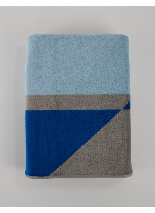 White Rose Cross Stripe 500 Gsm 100% Cotton Terry -Cross Stripe Design1 Bath Sheet 80X160 CmLuxury Touch Extra Absorbent-Royal Blue  - Image 3