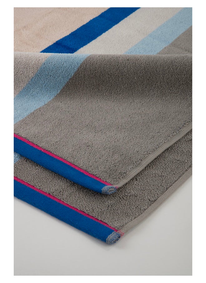 White Rose Cross Stripe 500 Gsm 100% Cotton Terry -Cross Stripe Design1 Bath Sheet 80X160 CmLuxury Touch Extra Absorbent-Royal Blue  - Image 5