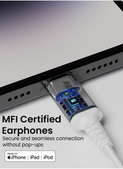 Remson [Apple MFi Certified] Remson Wired Stereo Earphones MFi Lightning Connector Headphones/Earphones/Earbuds Hi-Fi with In-Line Remote Compatible for iPhone 14 13 12 11 Pro Max iPhone XS Max - White  - Image 2