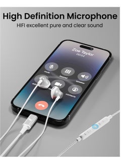 Remson [Apple MFi Certified] Remson Wired Stereo Earphones MFi Lightning Connector Headphones/Earphones/Earbuds Hi-Fi with In-Line Remote Compatible for iPhone 14 13 12 11 Pro Max iPhone XS Max - White  - Image 4