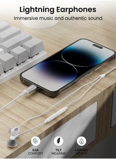 Remson [Apple MFi Certified] Remson Wired Stereo Earphones MFi Lightning Connector Headphones/Earphones/Earbuds Hi-Fi with In-Line Remote Compatible for iPhone 14 13 12 11 Pro Max iPhone XS Max - White  - Image 5