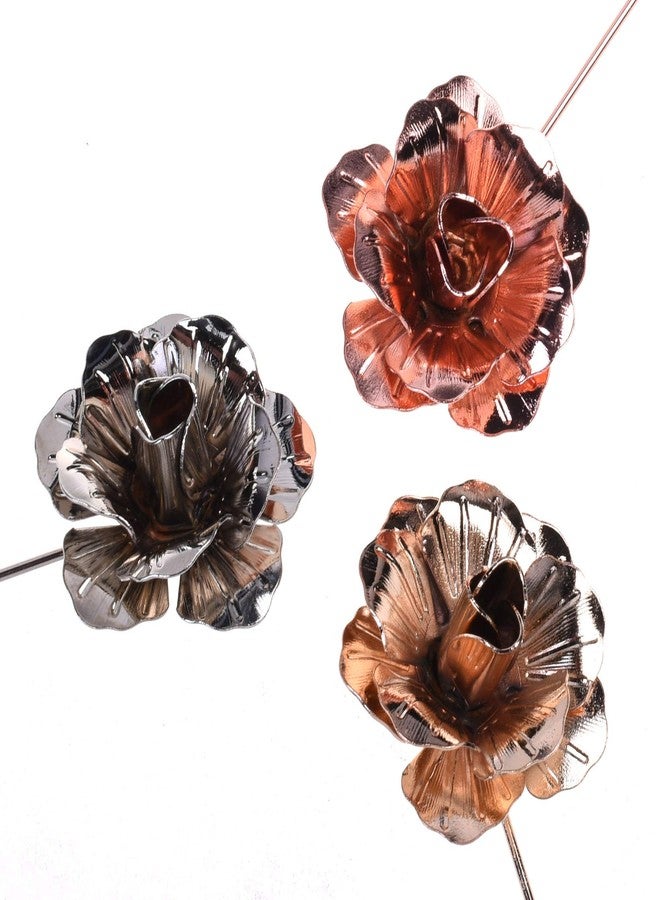 سي ام مجموعة من 3 دبابيس معدنية على شكل وردة، متعددة الألوان، مقاس واحد، تناسب بدلات الرجال من COSMOS - Image 5