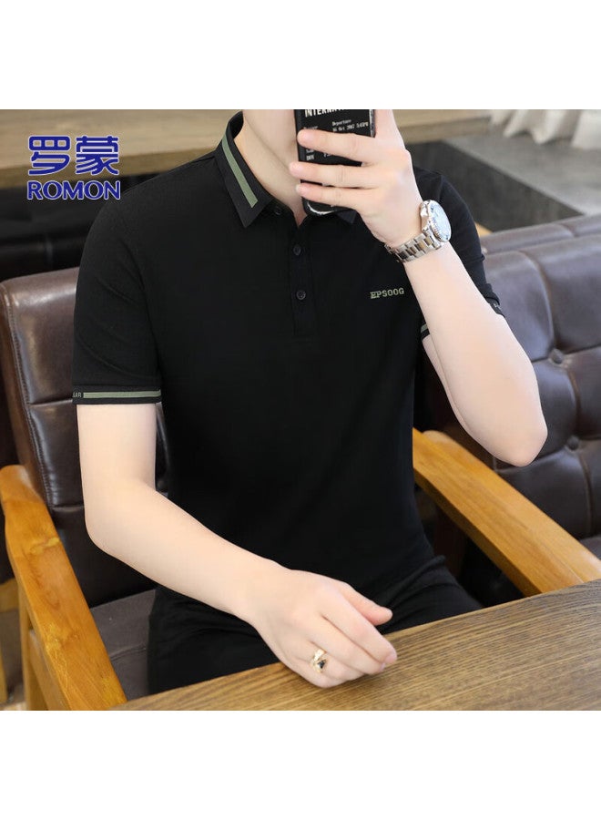Romon Men's Short Sleeve T-shirt Summer Short Sleeve Men's Business Casual Polo Shirt Top Men's Clothing Father's Day Gift - Image 1