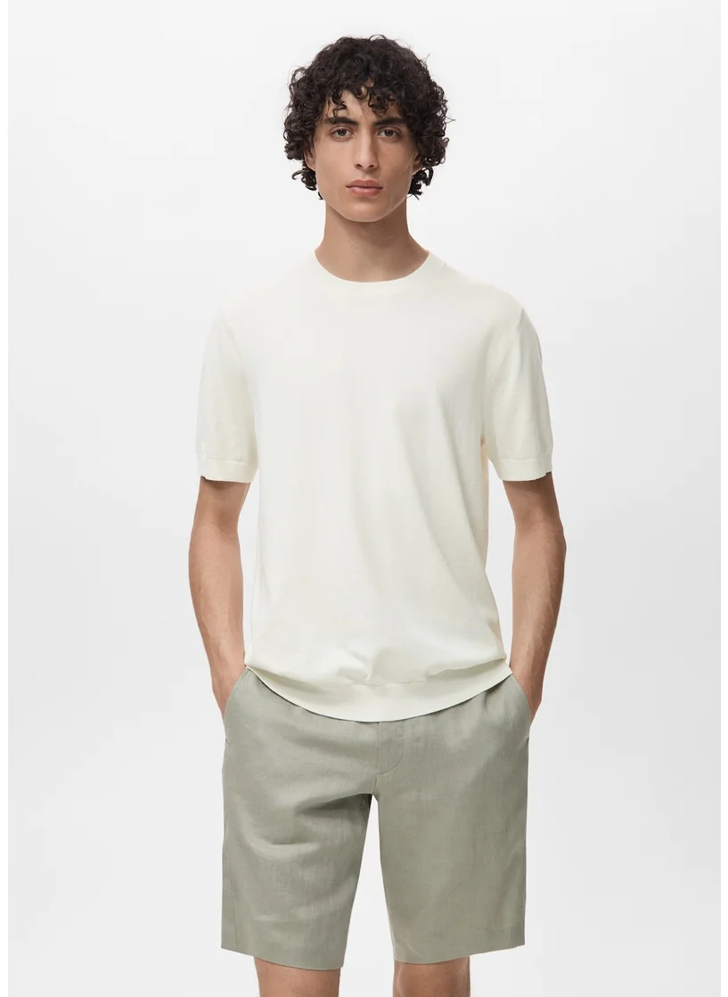 Mango Man Cotton Fine-Knit T-Shirt