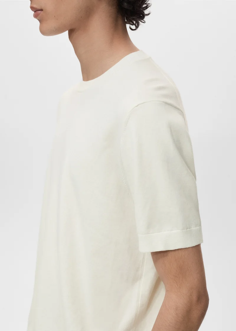 Mango Man Cotton Fine-Knit T-Shirt