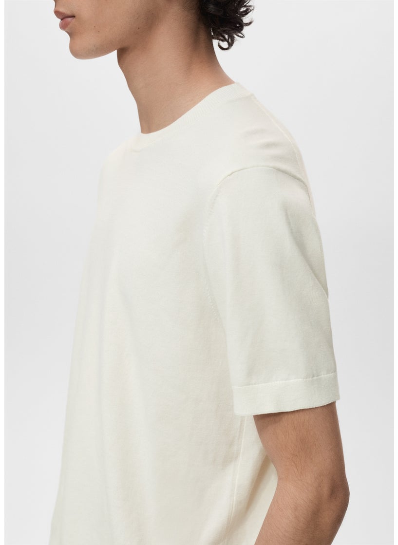 Mango Man Cotton Fine-Knit T-Shirt  - Image 4