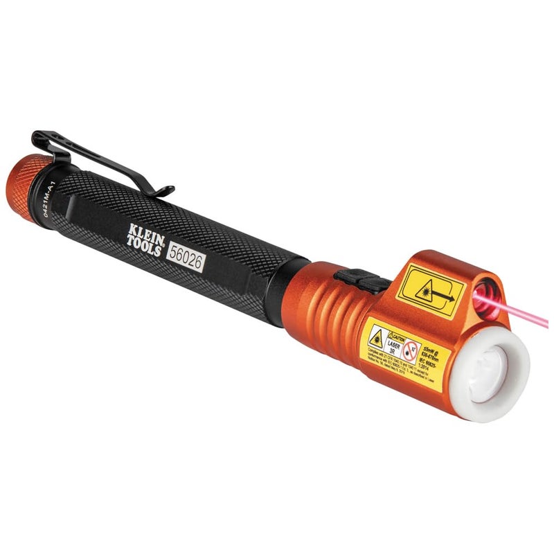 Klein Tools 56026R Flashlight and Inspection Penlight with Class 3R Red Laser Pointer, Glow-in-Dark, LED, Great for Jobsite, Outdoor, Emergency - Image 1