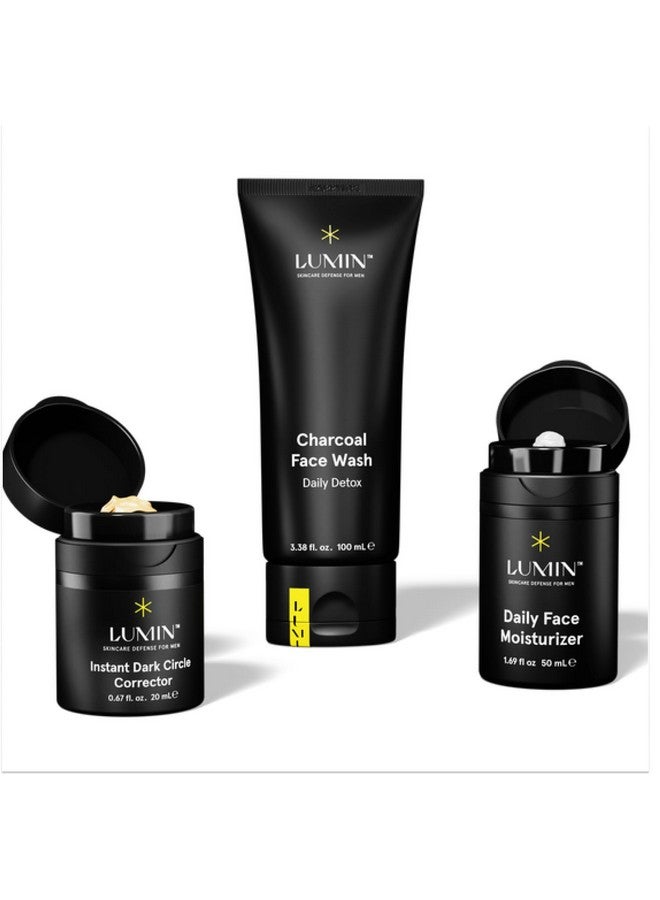 LUMIN Skin Care Set Routine For Men - Burnout Buster Trio - Men'S Facial Care Kit, Men'S Skincare Routine For Dry Skin & Dark Circles, 2 Month Supply