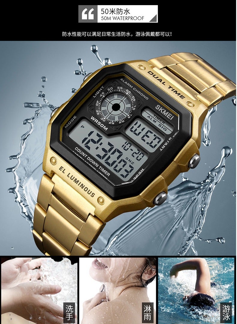 SKMEI Men's Original Digital Electronics Watch 1335 Silver  - Image 3