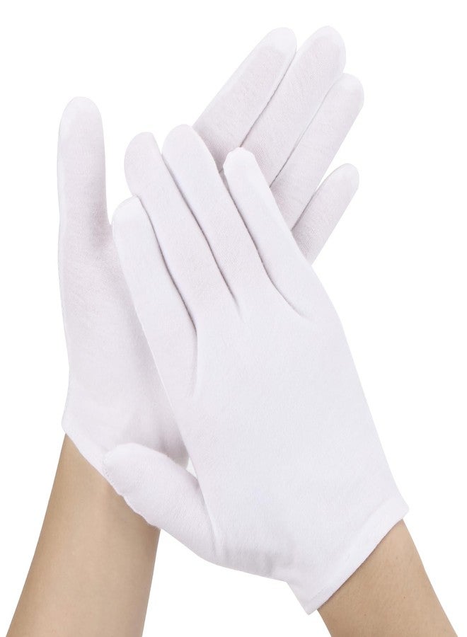 Tbestmax 6 Pairs White Cotton Gloves Large for Dry Hands, Moisturizing Spa Glove for Women Men Breathable Gloves - Image 1