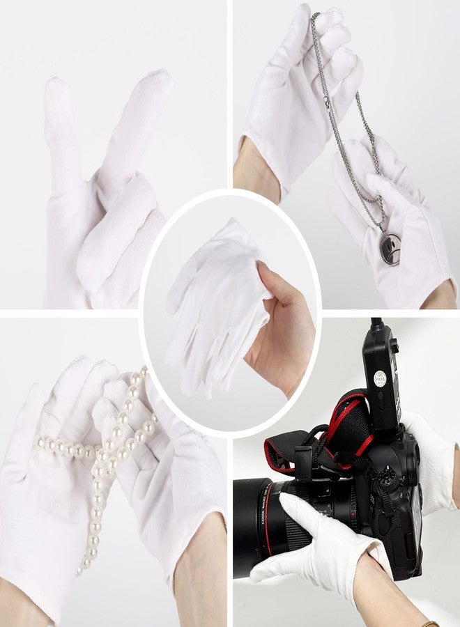 Tbestmax 6 Pairs White Cotton Gloves Large for Dry Hands, Moisturizing Spa Glove for Women Men Breathable Gloves - Image 5