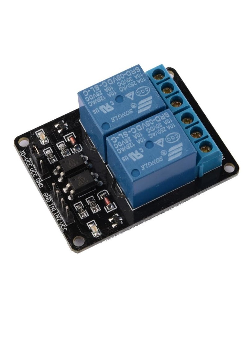 5V 2-Channel Relay Module with Optocoupler - Low Level Trigger - Image 2