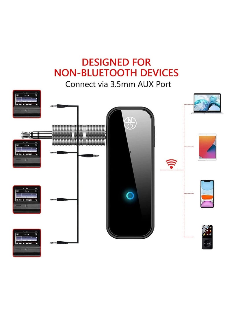 SYOSI DMG Bluetooth 5.0 Receiver For Car Noise Cancelling Bluetooth AUX Adapter 3.5MM Jack Aux Receiver 2 In 1 Wireless Transmitter Suitable For Speakers Headphones Car PC  - Image 5