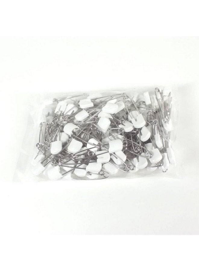 أوسوكوزي دبابيس حفاضات قماشية من OsoCozy، عبوة من 100 دبوس أمان من الفولاذ المقاوم للصدأ برؤوس بلاستيكية قابلة للقفل. متينة وآمنة ولطيفة بطول 2.2 بوصة (أبيض) - Image 1