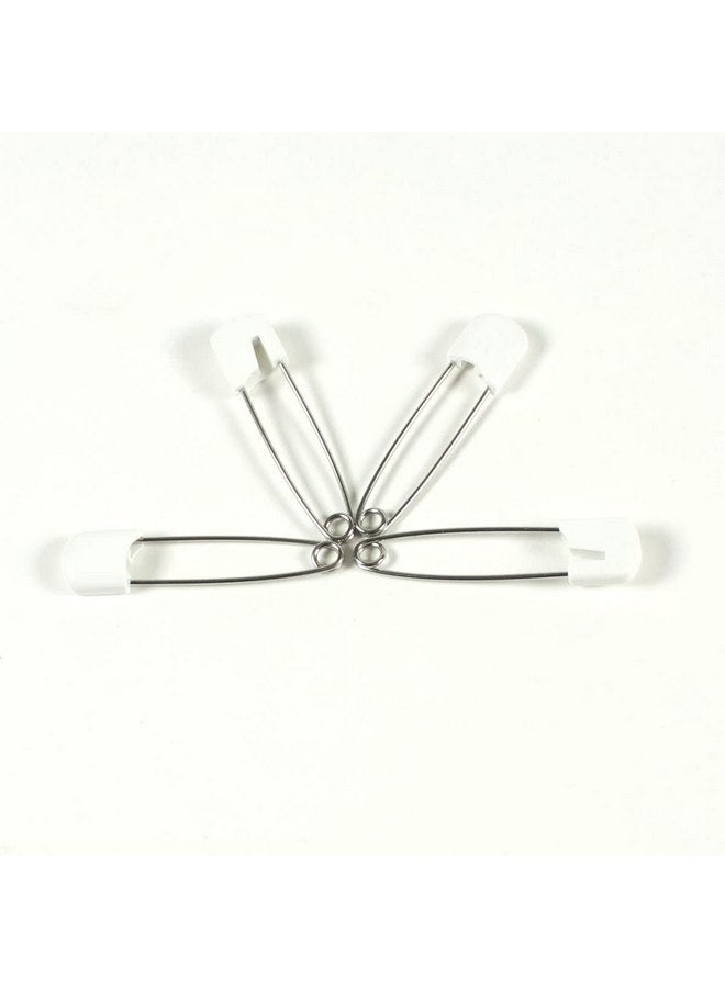 أوسوكوزي دبابيس حفاضات قماشية من OsoCozy، عبوة من 100 دبوس أمان من الفولاذ المقاوم للصدأ برؤوس بلاستيكية قابلة للقفل. متينة وآمنة ولطيفة بطول 2.2 بوصة (أبيض) - Image 2