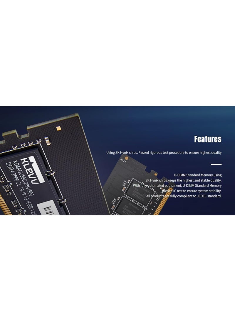 KLEVV DDR4 16GB (1x16GB) 3200MHz CL22 1.2V UDIMM Desktop Ram Memory SK Hynix Chip (KD4AGUA80-32N220A) - Image 3