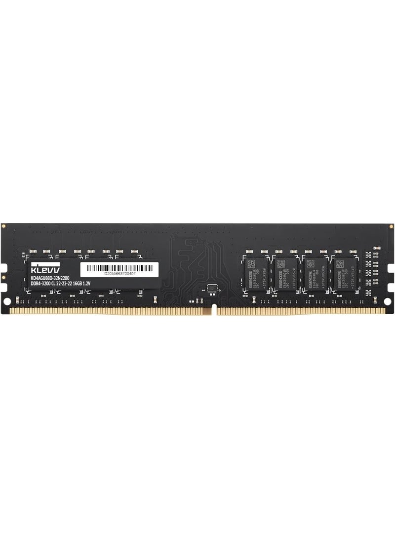 KLEVV DDR4 16GB (1x16GB) 3200MHz CL22 1.2V UDIMM Desktop Ram Memory SK Hynix Chip (KD4AGUA80-32N220A) - Image 1