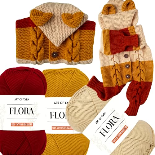 Art of Yarn 100% Cotton Mercerized Yarn Fine, Soft, Fino 2 for Crochet, Knitting, Baby Blankets, and Crafts 50g (1.76 oz), 169m (185 Yards), Perfect for Amigurumi Knitting, 1 Skein-99319 - Image 3
